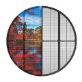 直径3m丸型シースルーLEDビジョン｜P3.9mm×P7.81mmピッチ｜輝度2500cd/㎡