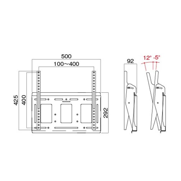 画像2: 【角度調整タイプ】（前後チルト可）〜55型│壁面取付金具│MH-653B (2)